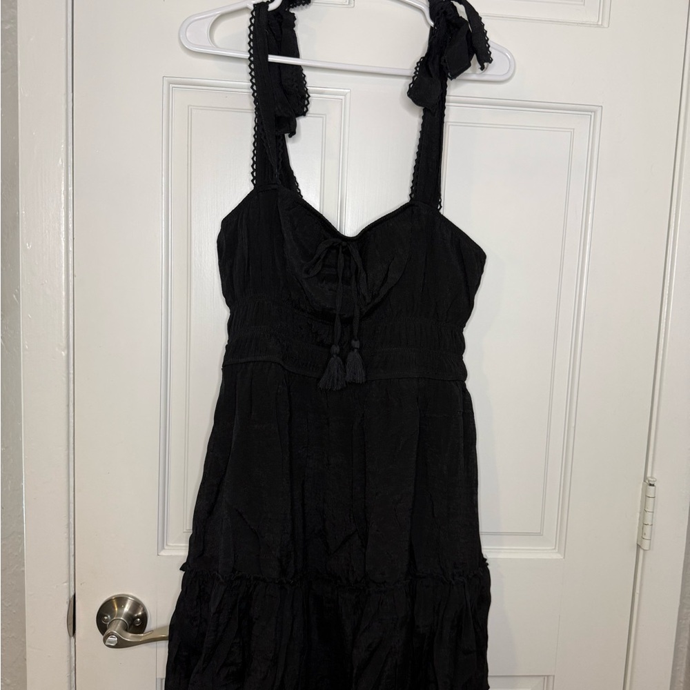 Elegant Black Tie Strap Women's Summer Dress